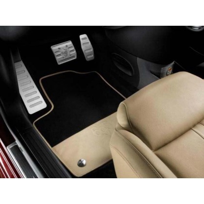595/595c Velour Footwell Car Mats - with White Leather